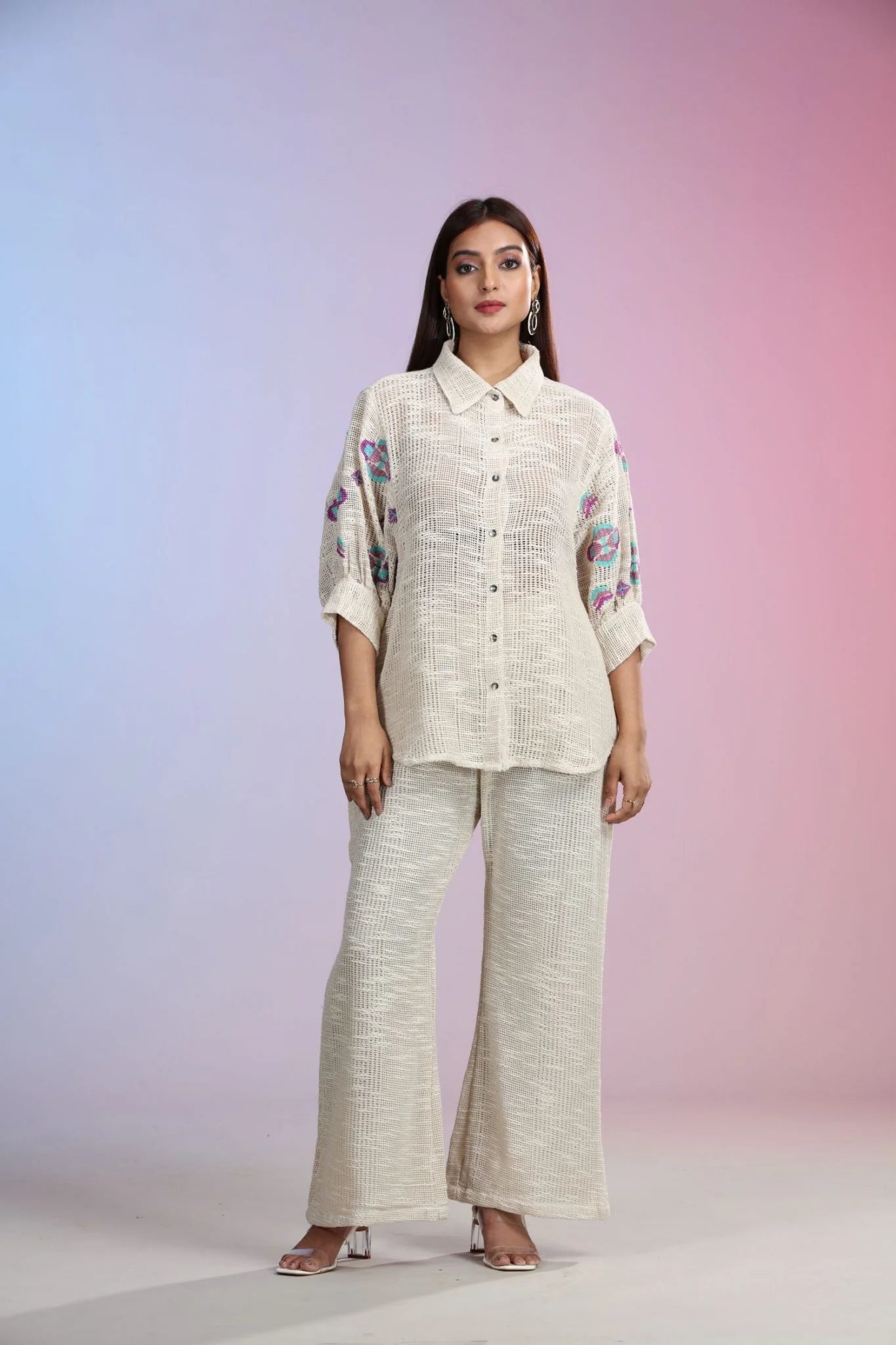Ivory Indo Western Palazzo Set