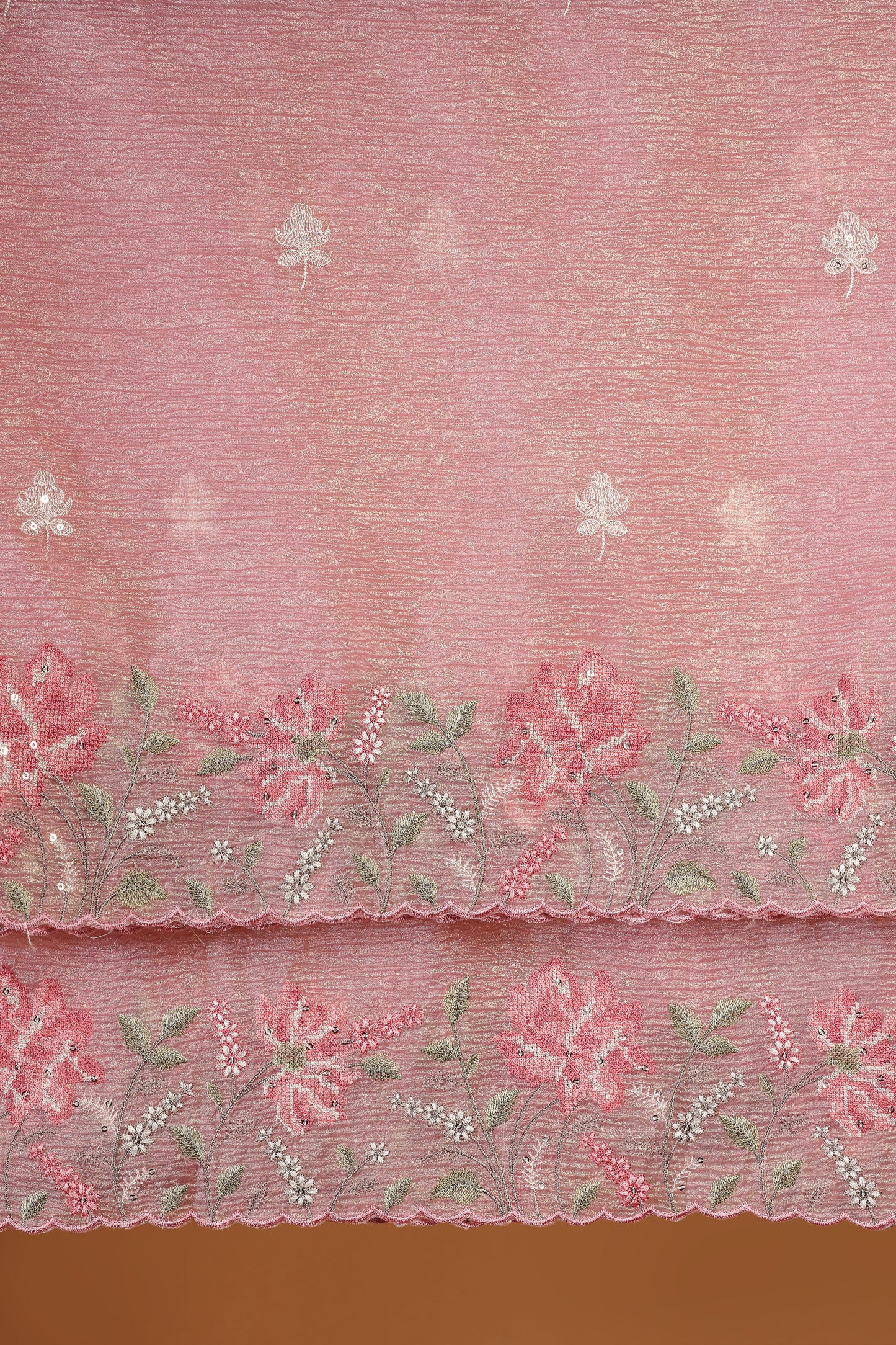 Pink Resham Embroidered Dress Material Suit