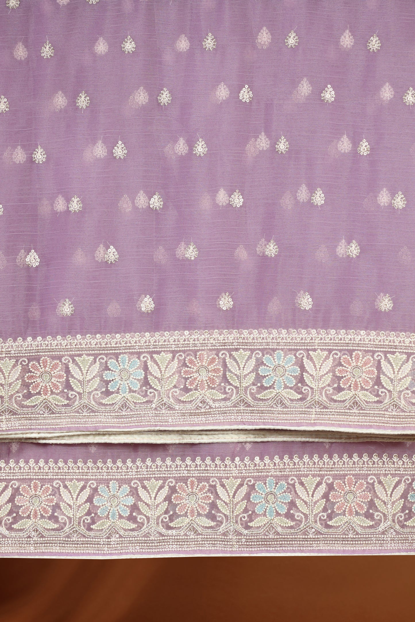 Purple Organza Dress Material Suit
