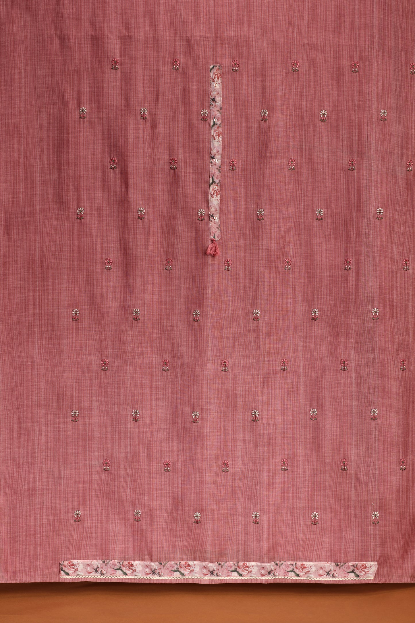 Blush Pink Thread Work & Printed Cotton Suit Set