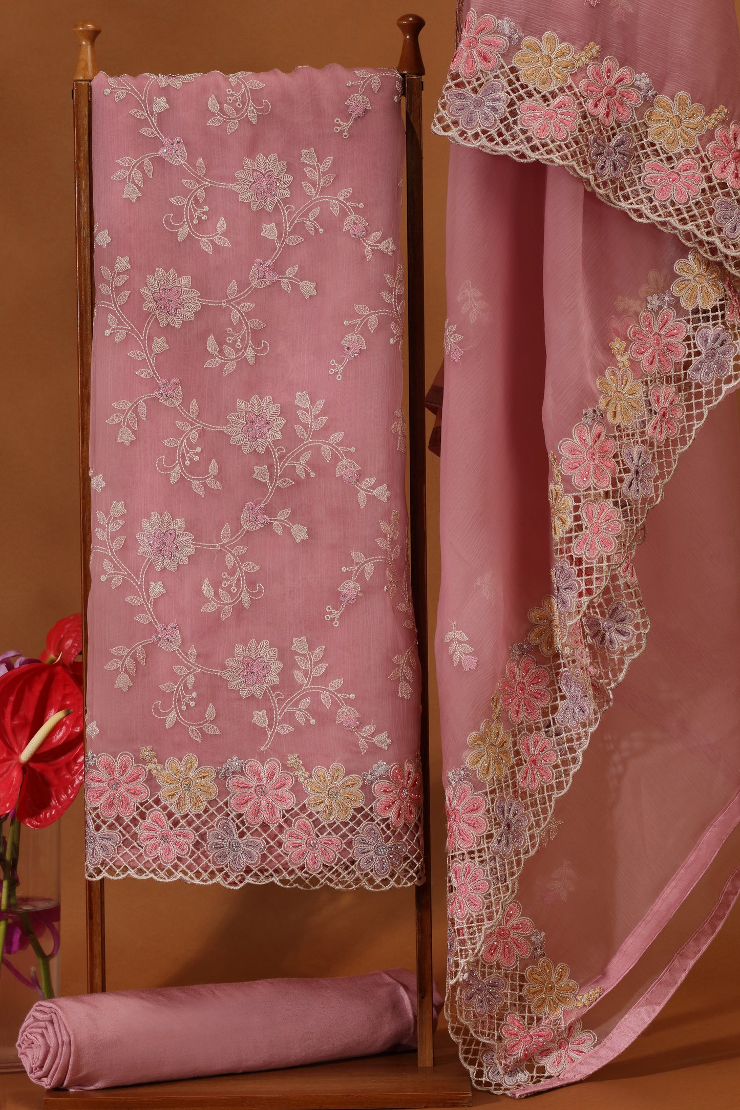 Pink Organza Suit Set