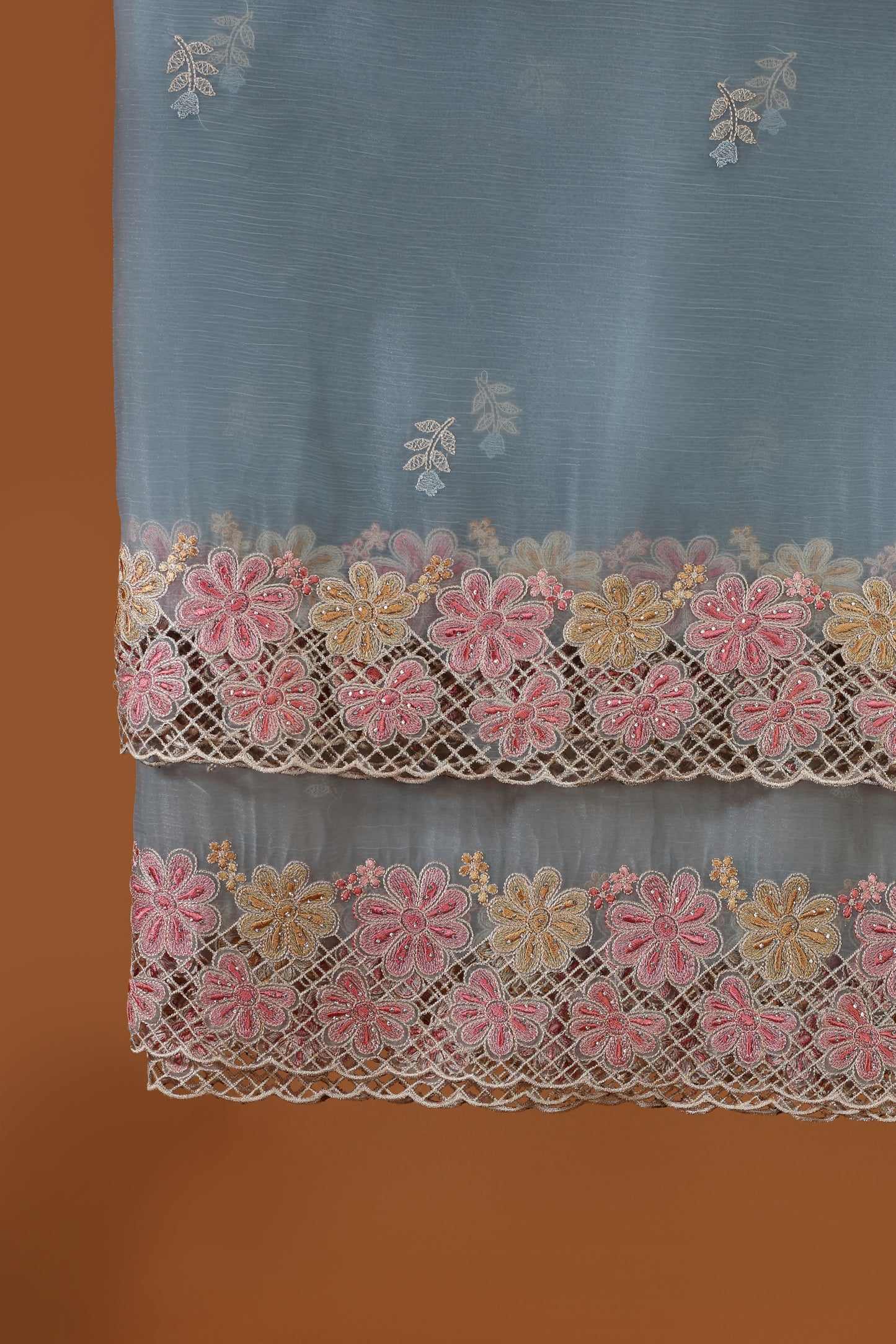 Grey Organza Dress Suit Material
