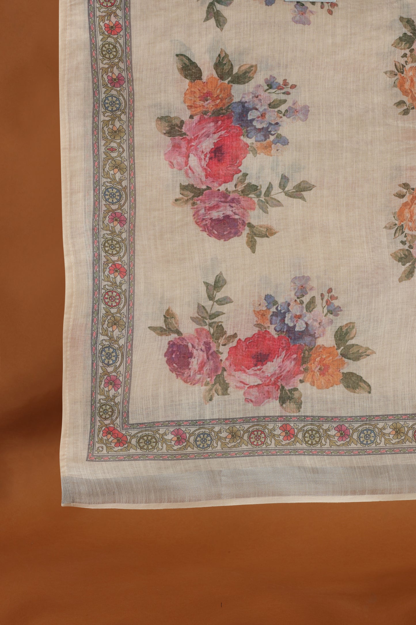 Beige Kathan Silk Printed Suit Set