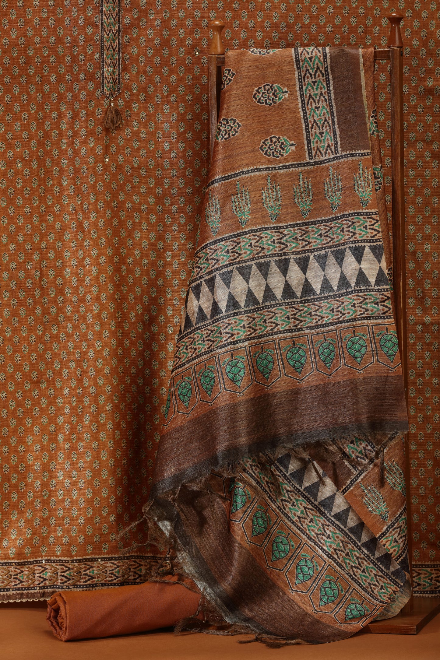 Gold Kathaan Silk Dress Material Suit