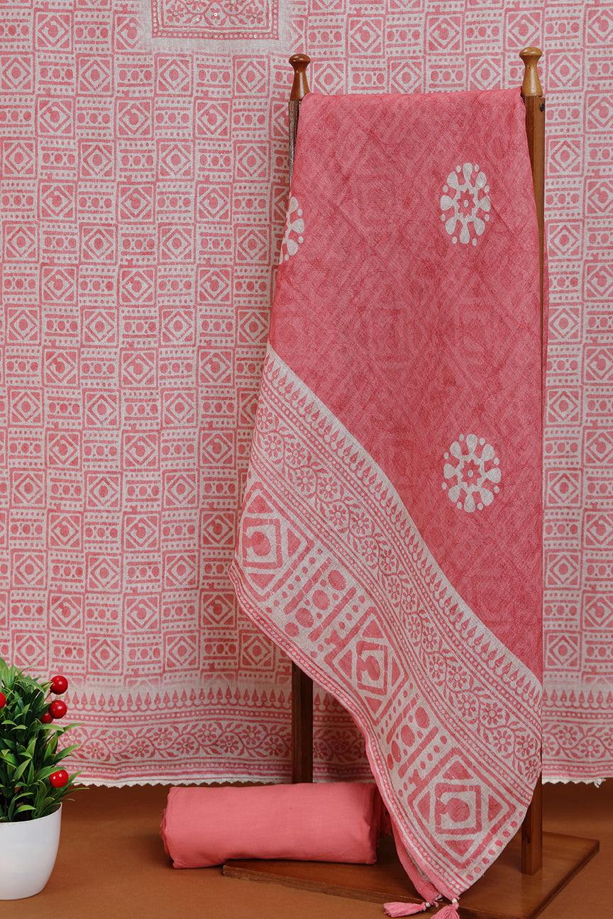 Red Floral Embroidered cloth with Intricate Detailing