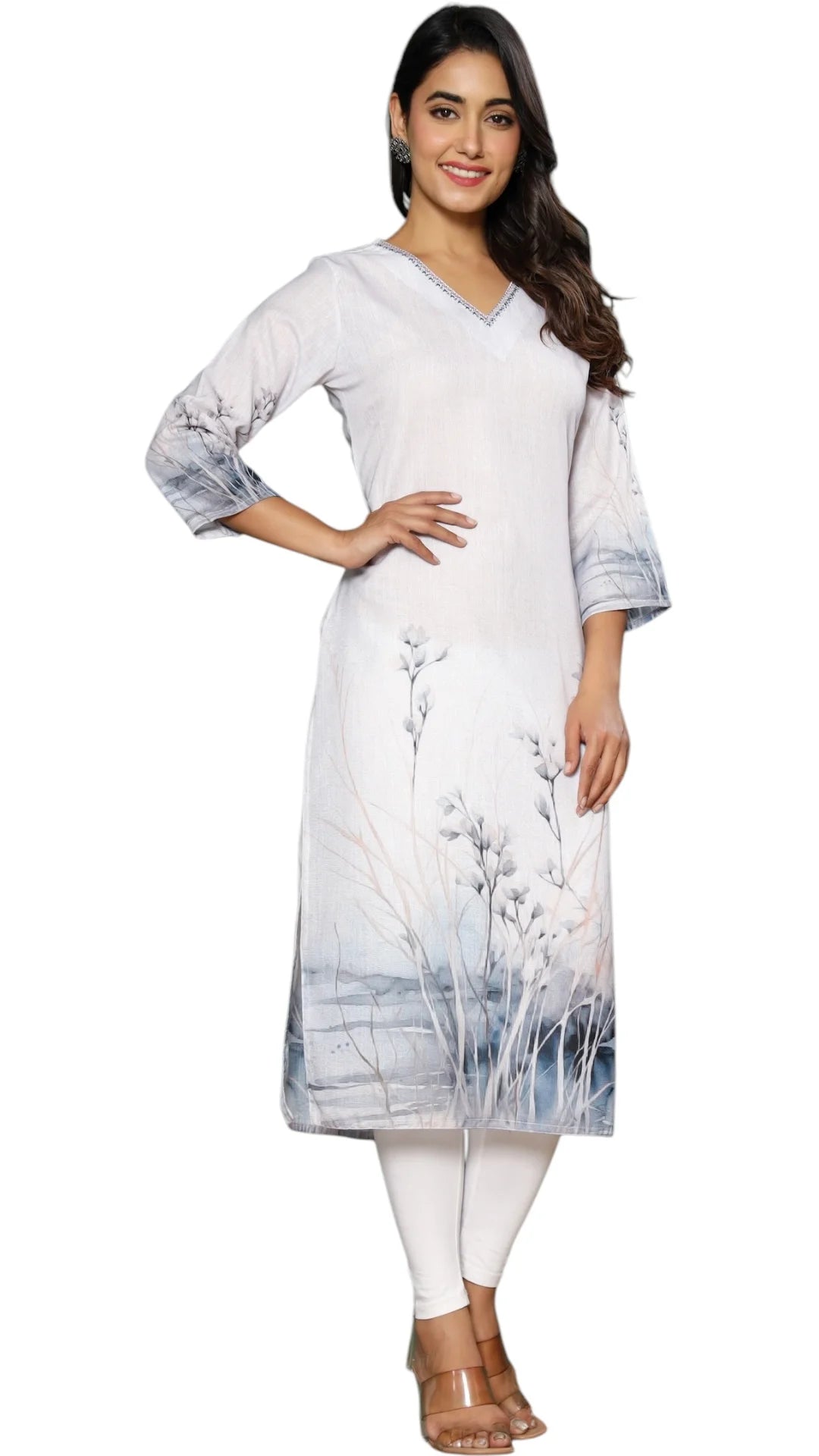 Grey Cotton Kurta