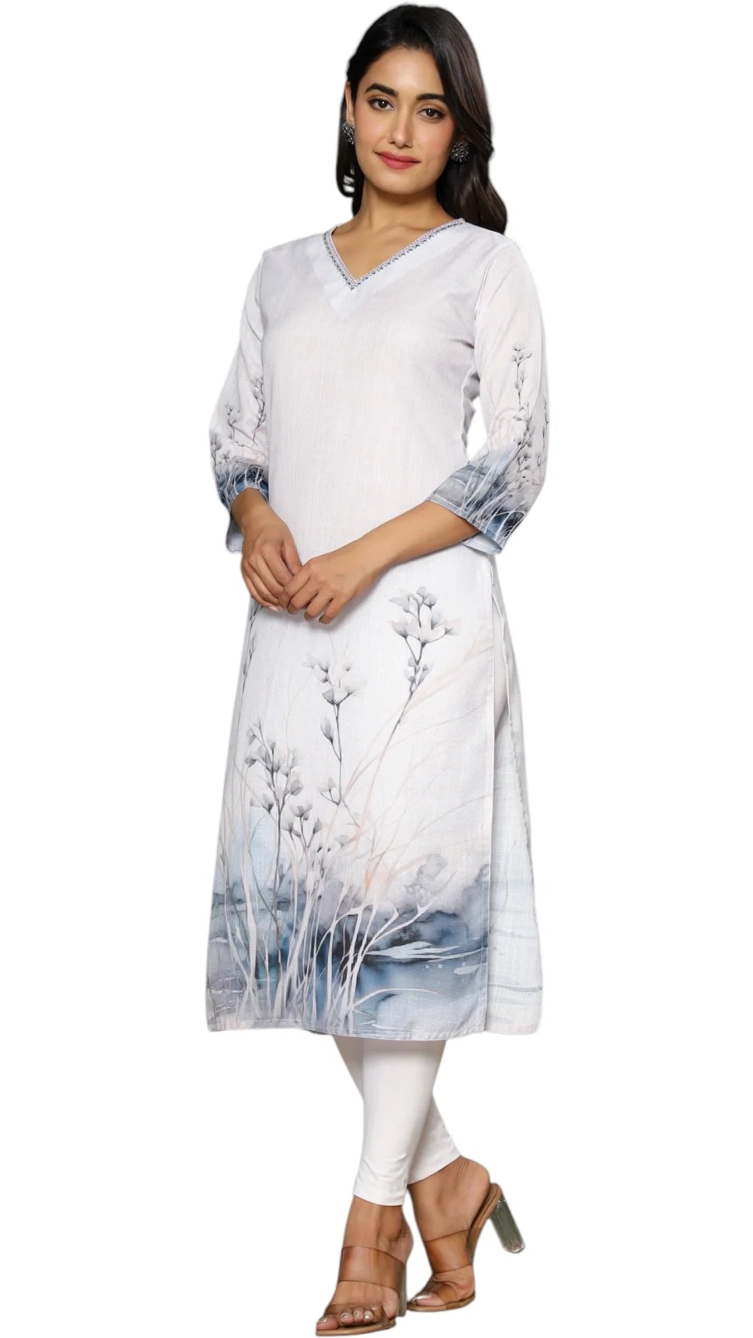 Grey Cotton Kurta