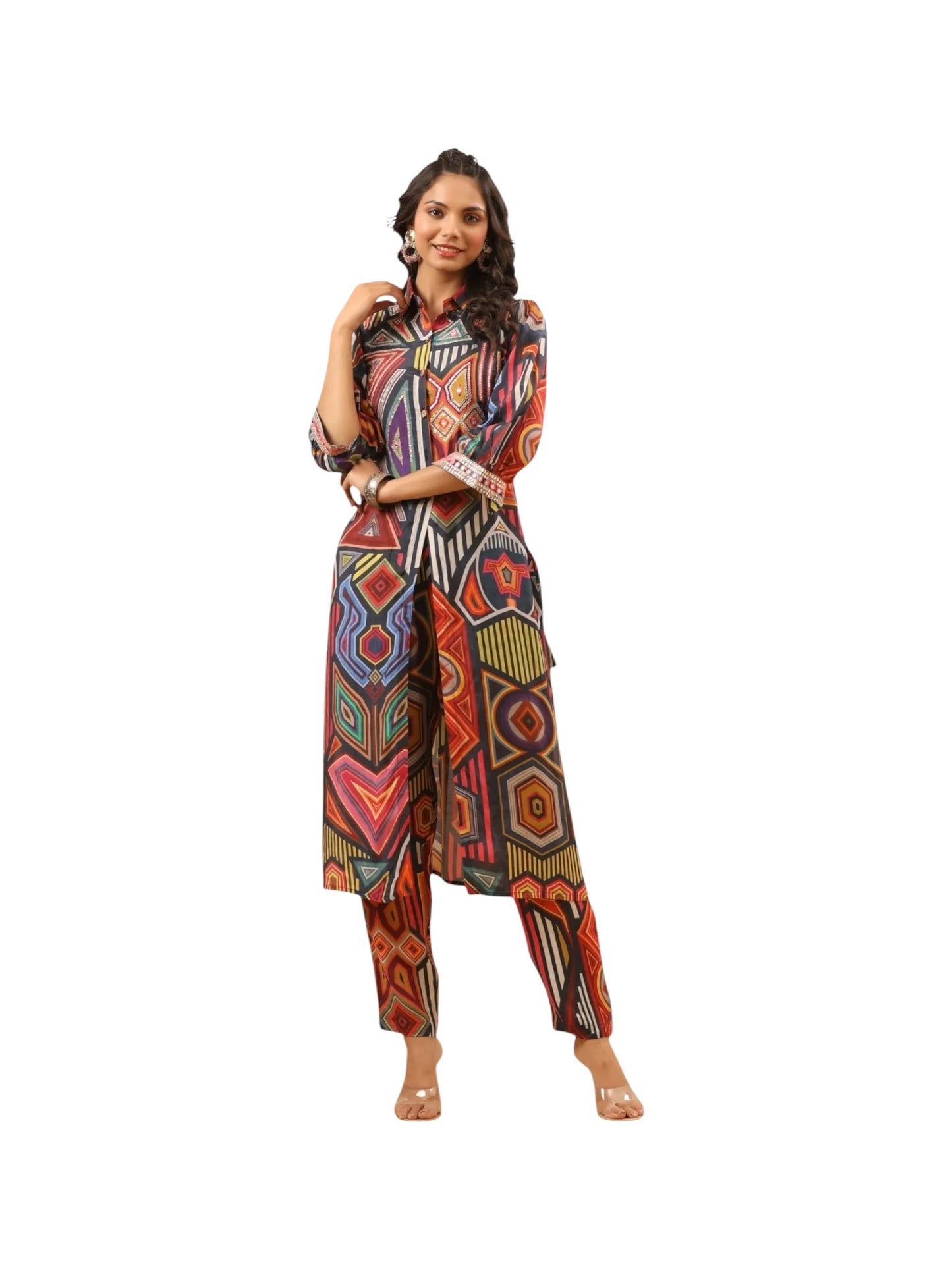 Multi-Color Satin Silk Kurta Set