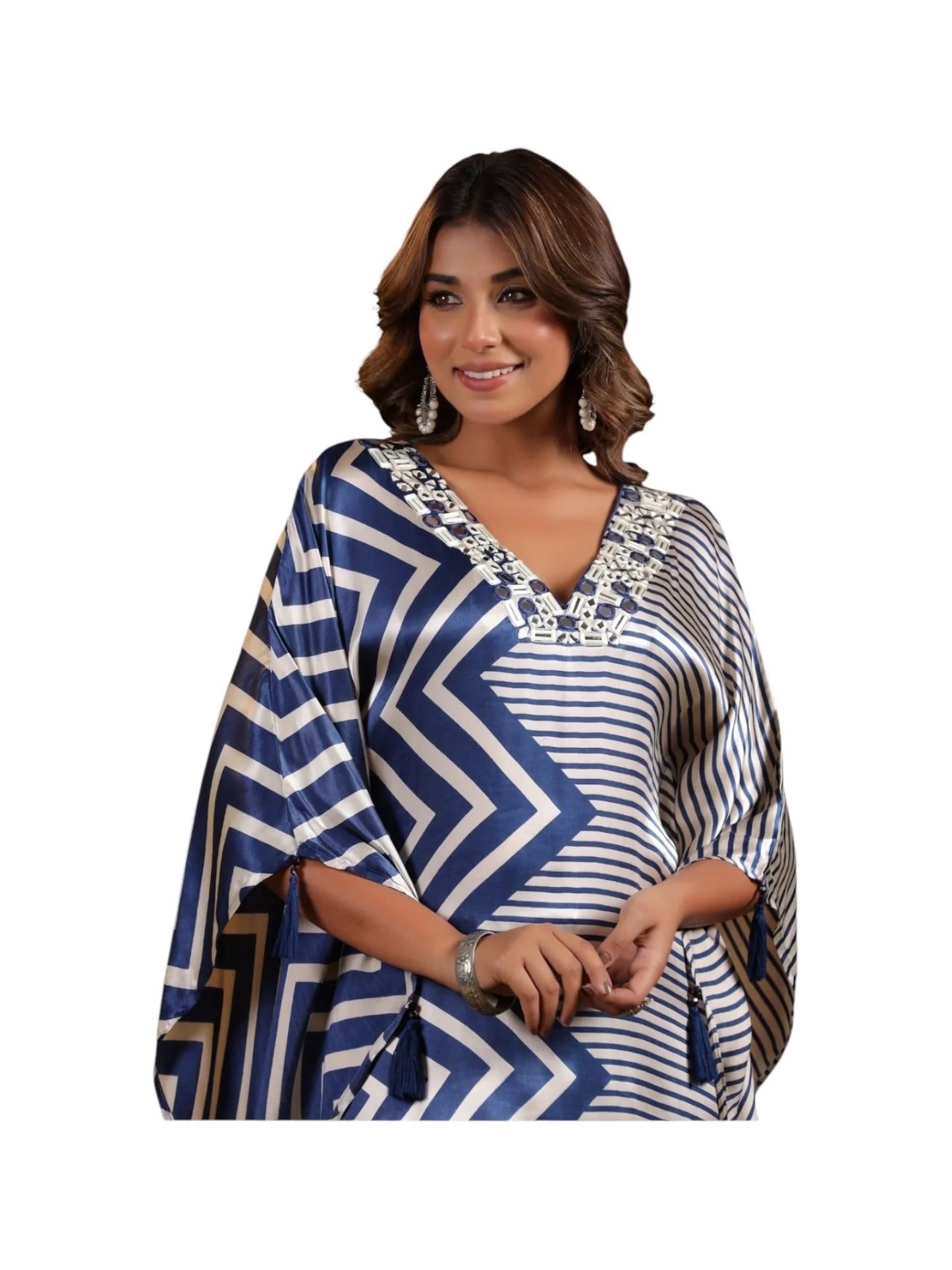 Blue Satin Silk Kurta Set