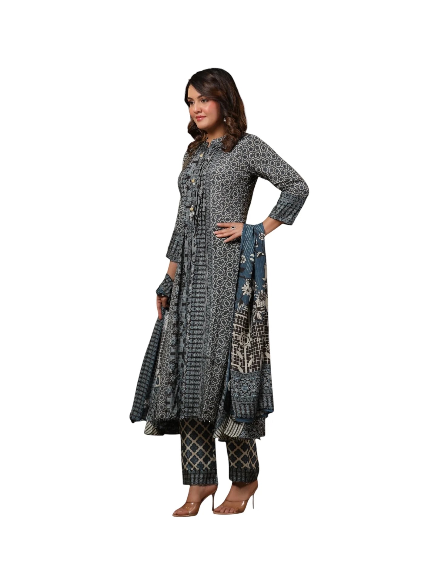 Blue Muslin Kurta Set