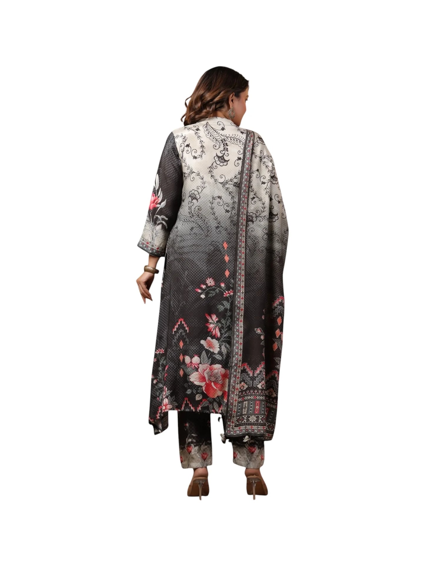 Black Muslin Kurta Set