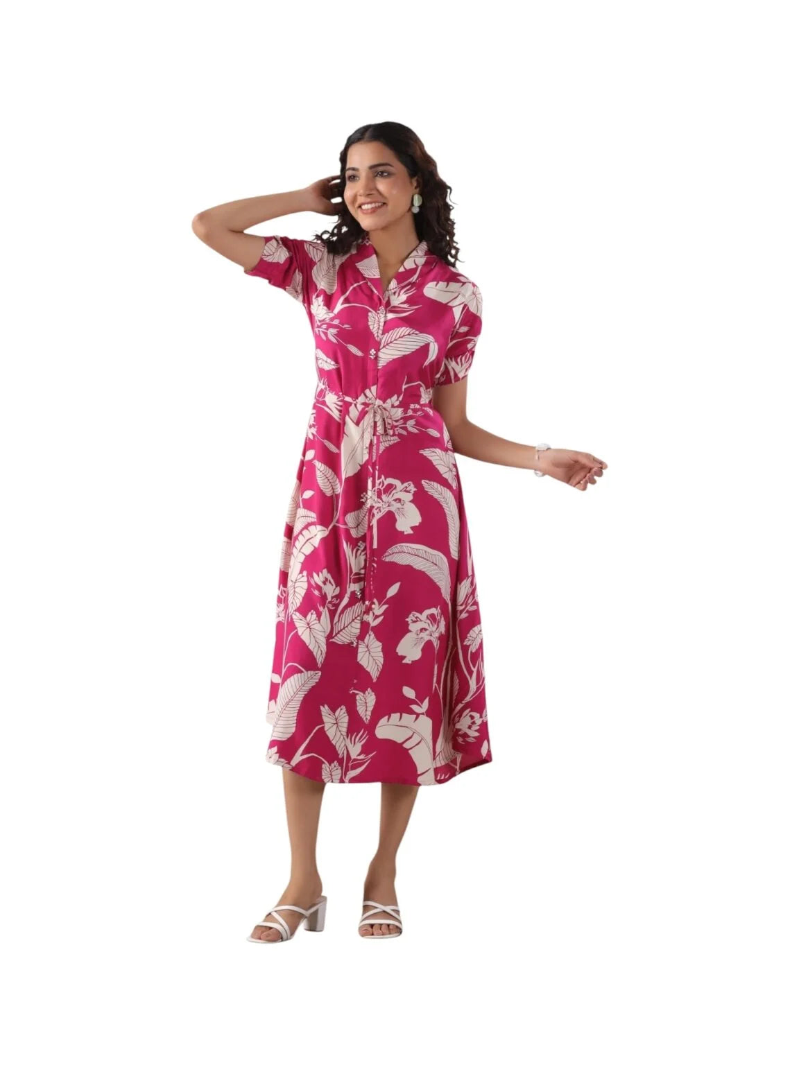 Pink Satin Silk Kurta with Resham Detailing