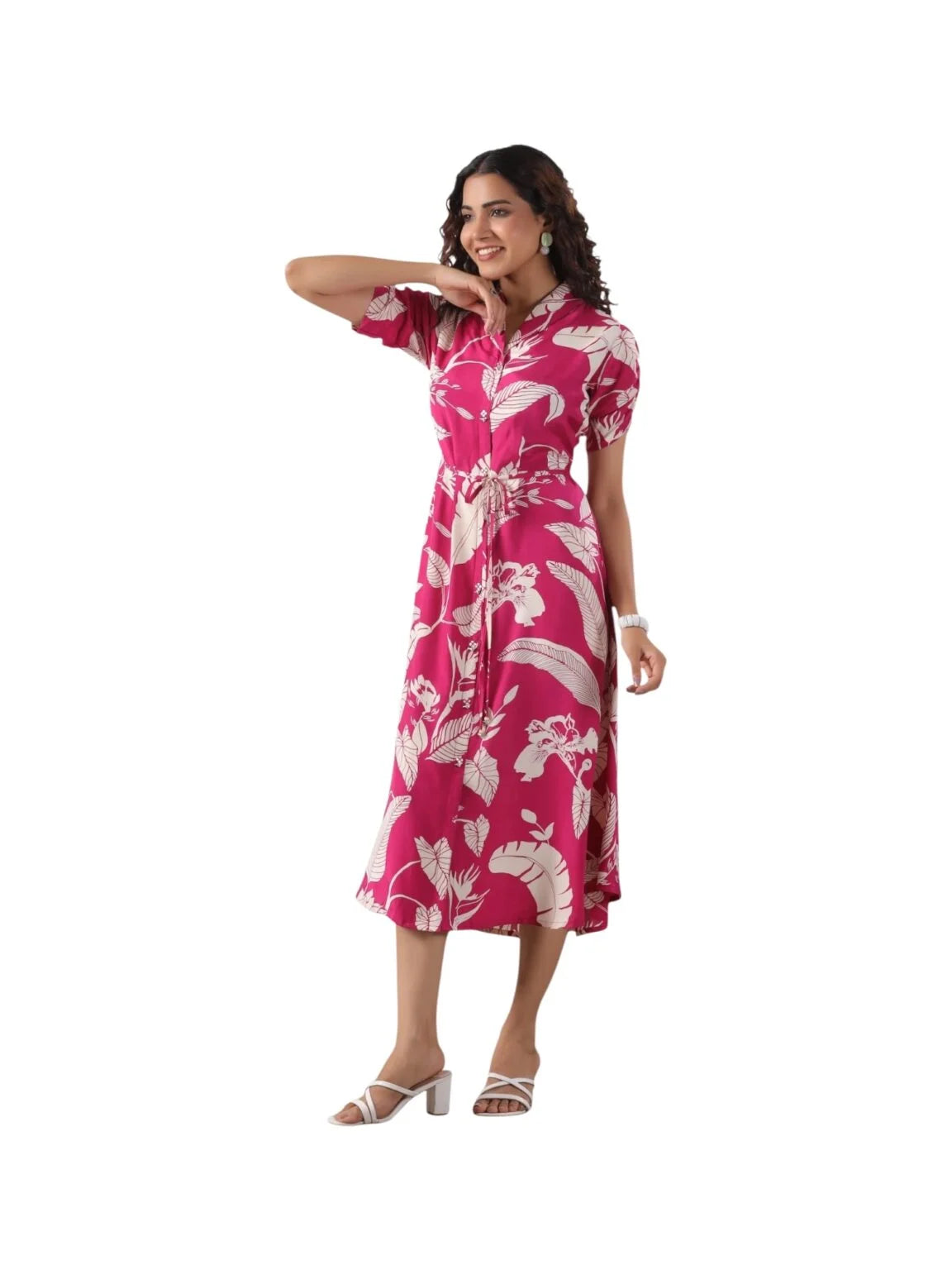 Pink Satin Silk Kurta with Resham Detailing