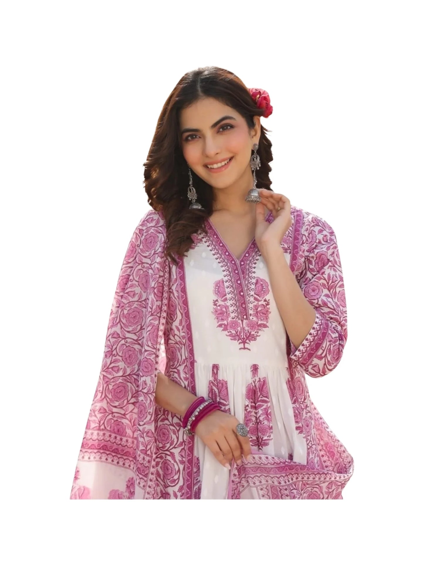 Pink Cotton Kurta Set