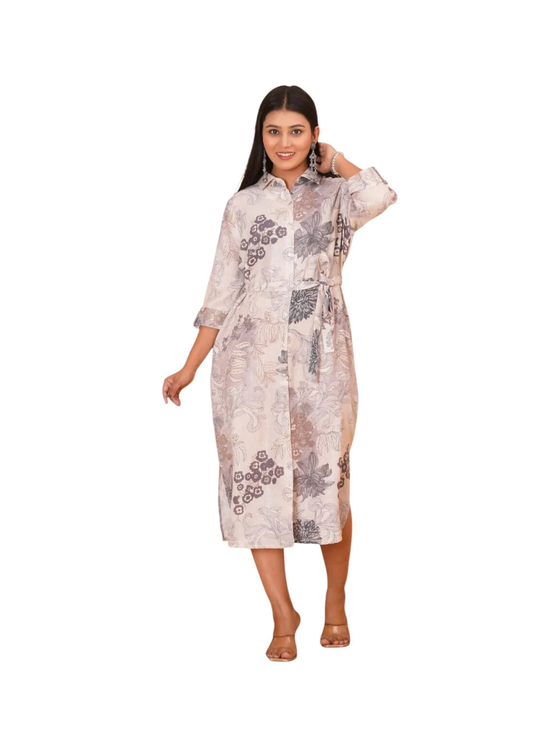 Beige Cotton Printed Kurta for Effortless Everyday Style