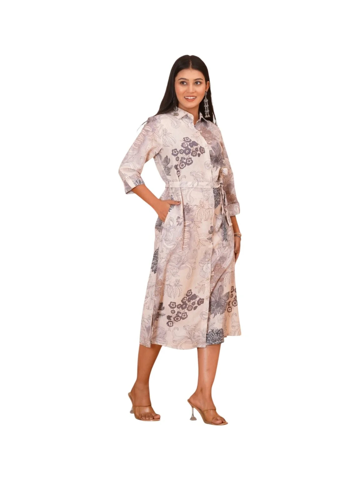 Beige Cotton Printed Kurta for Effortless Everyday Style