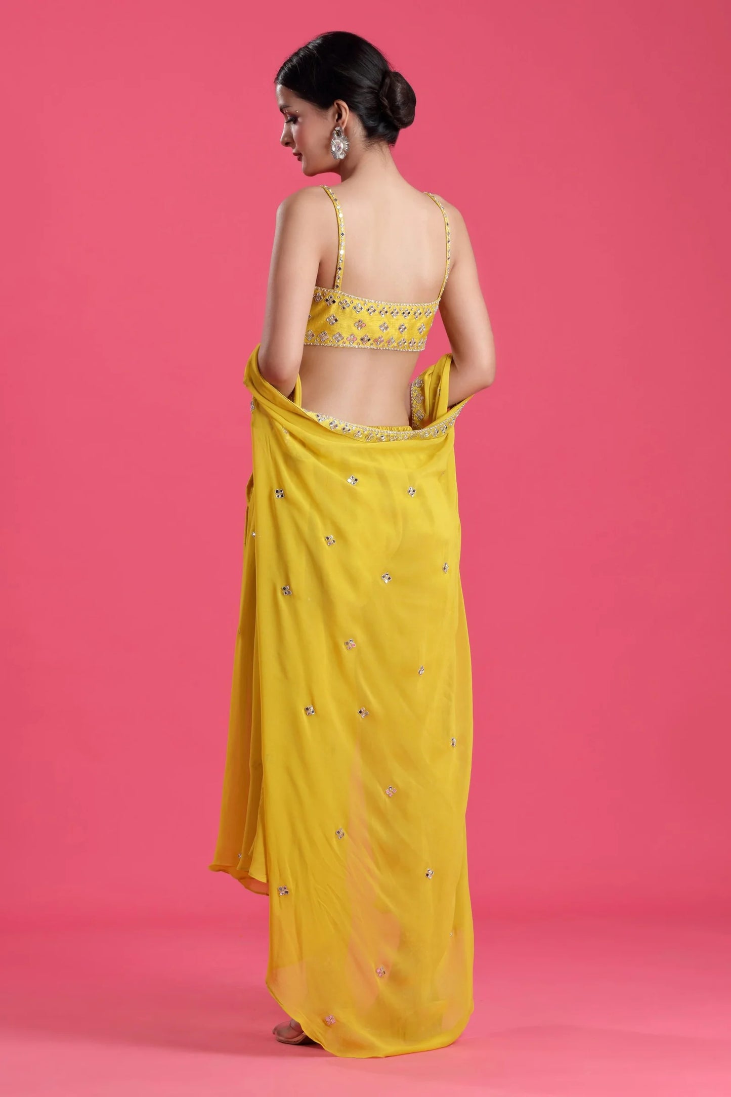 Mustard Yellow Indo Western Dhoti Set