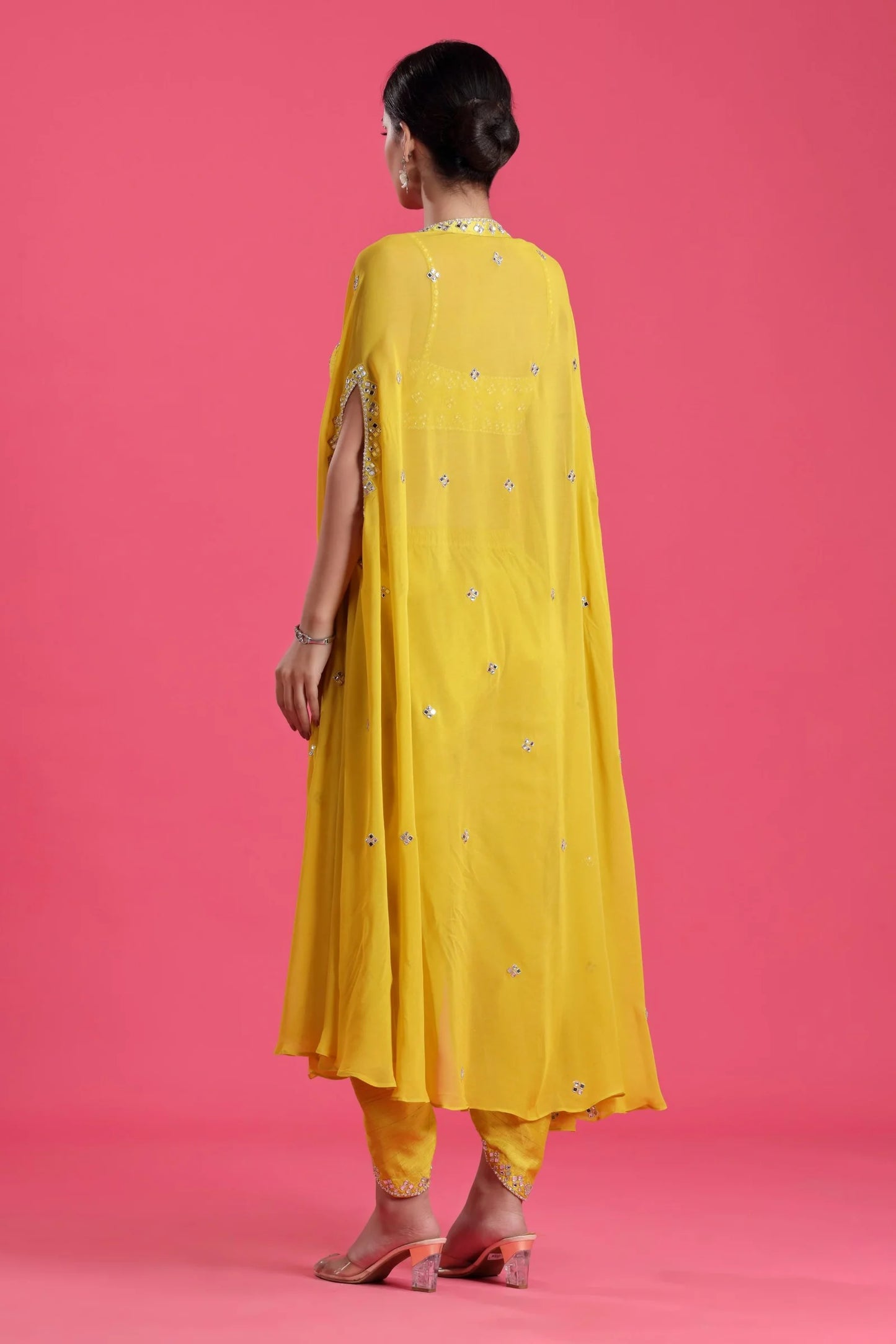 Mustard Yellow Indo Western Dhoti Set