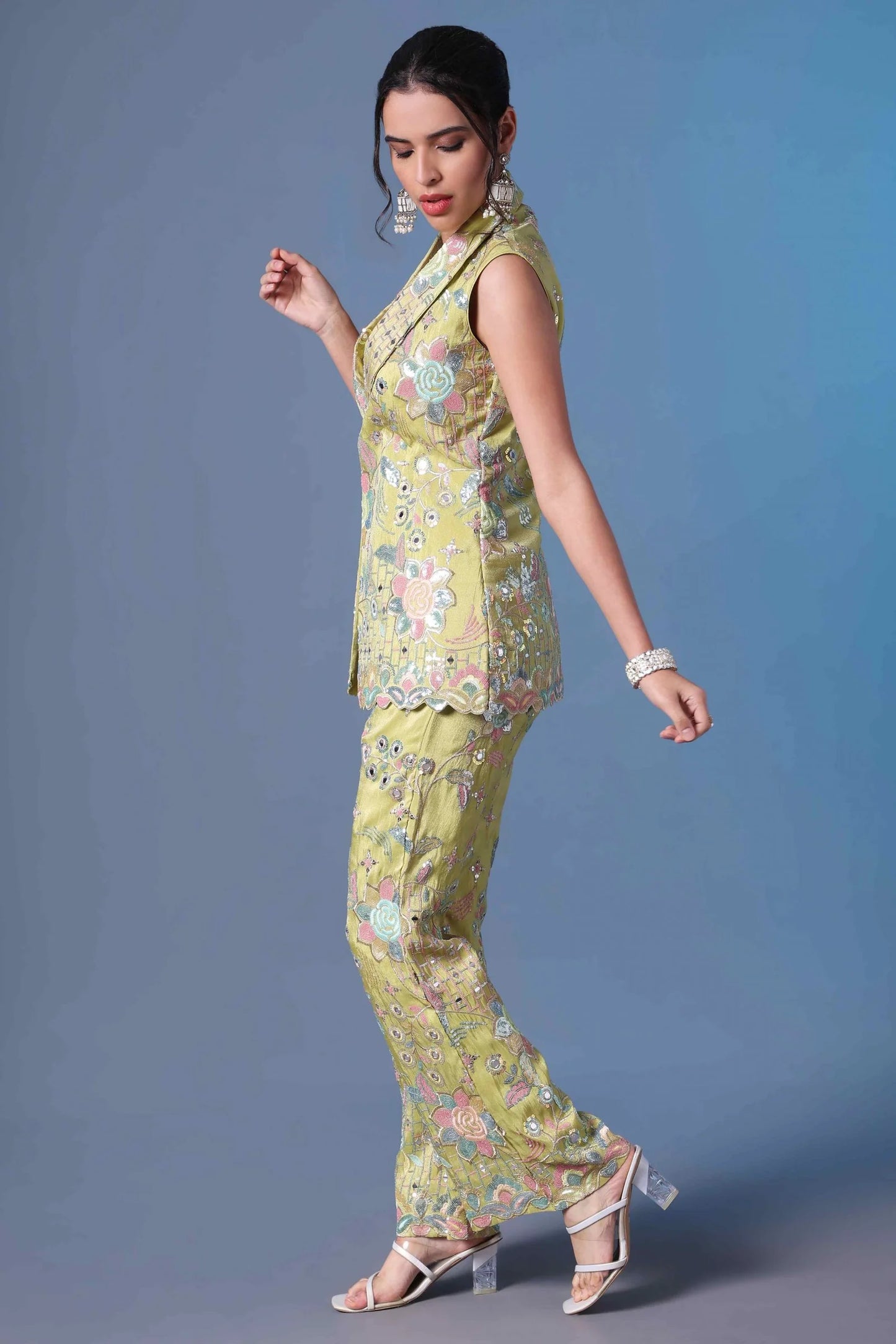 Mint Green Indo Western Blazer set