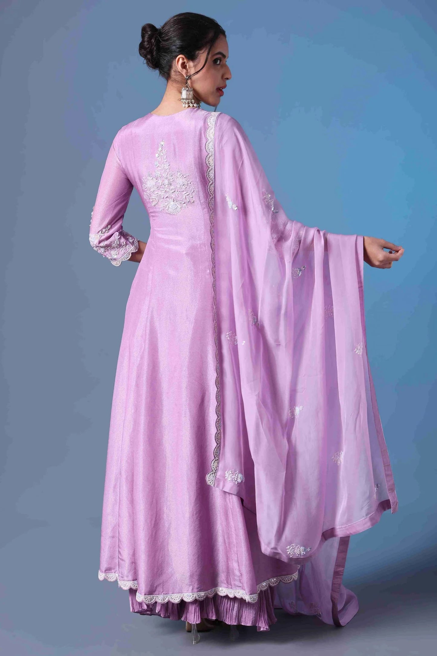 Lavendar Indo Western Salwaar Kameez