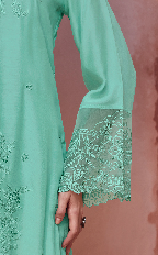Green Embroidered Unstitched Cotton Kurta Set with Printed Dupatta