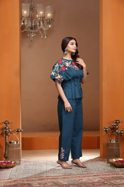 Midnight Blue Indo Western Co-ord Set