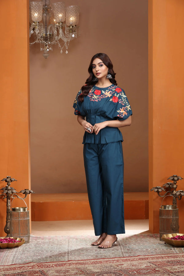 Midnight Blue Indo Western Co-ord Set