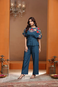Midnight Blue Indo Western Co-ord Set