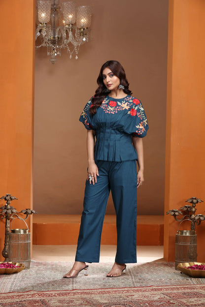 Midnight Blue Indo Western Co-ord Set