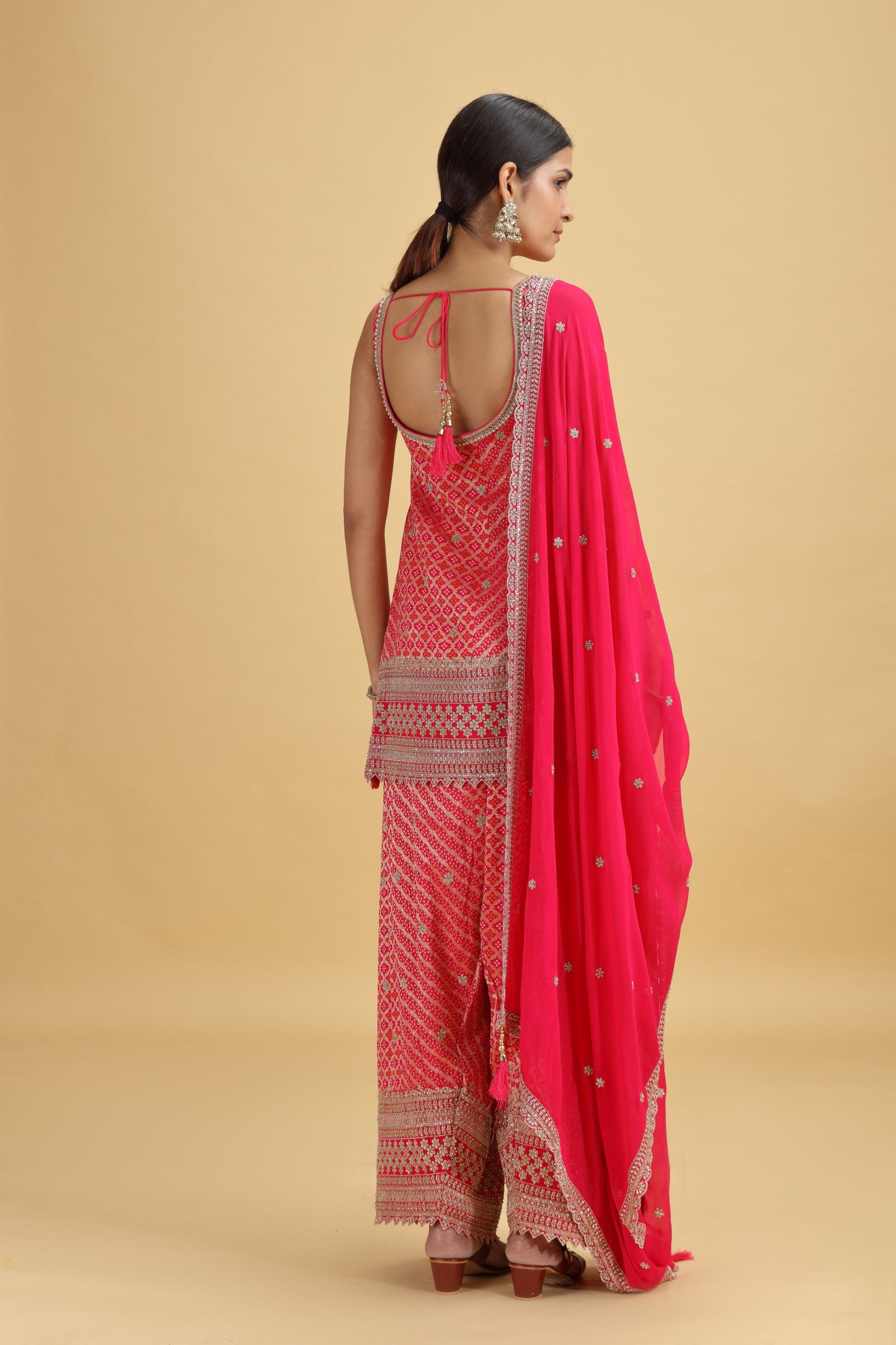 Pink Banarasi Silk Suit Set with Georgette Dupatta