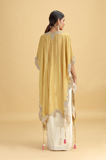 Pink Crepe Suit Set with Mustard Yellow Dupatta & Heavy Hand Work