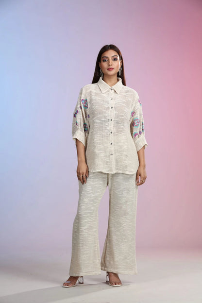 Ivory Indo Western Palazzo Set