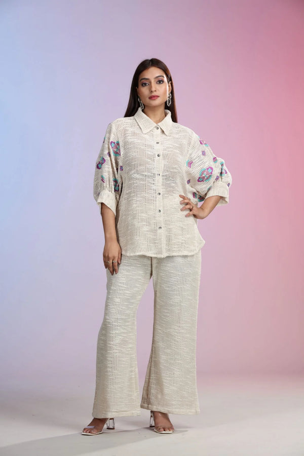 Ivory Indo Western Palazzo Set