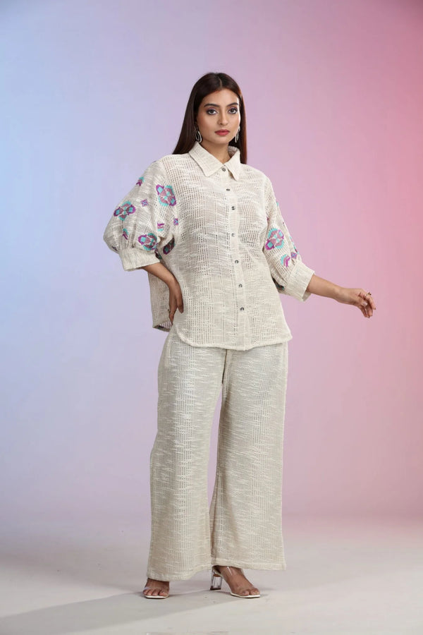 Ivory Indo Western Palazzo Set
