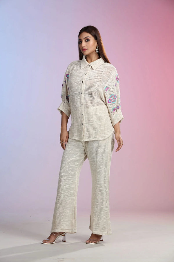 Ivory Indo Western Palazzo Set