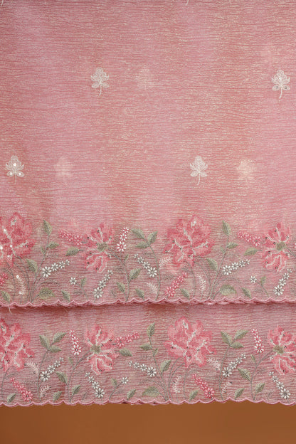 Pink Resham Embroidered Dress Material Suit