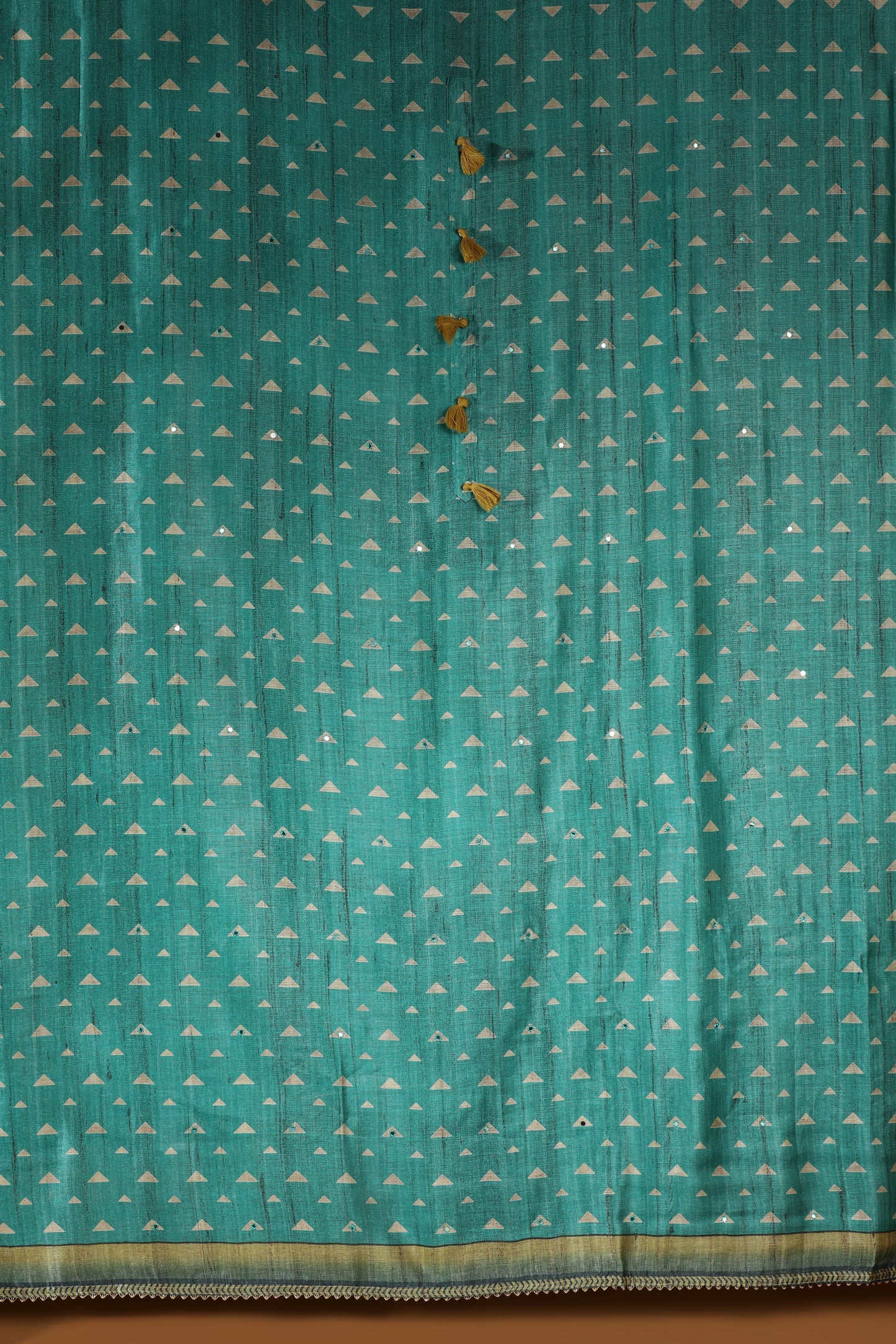 Emerald Green Chanderi & Kathan Silk Printed Suit Set