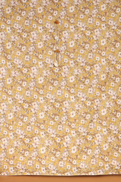 Sunshine Yellow Printed Cotton Suit Set