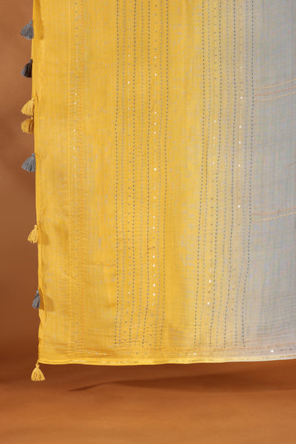 Sunshine Yellow Printed Cotton Suit Set