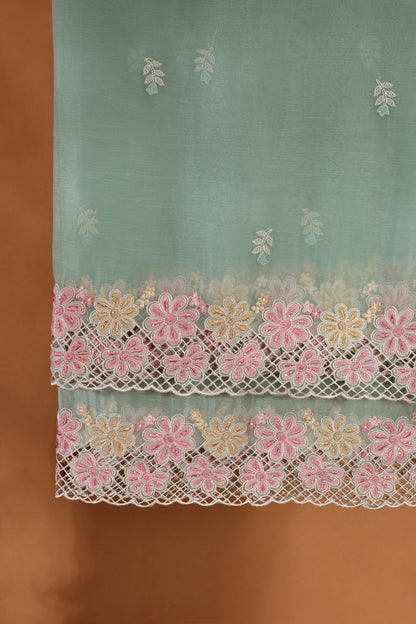 Green Organza Dress Material Suit