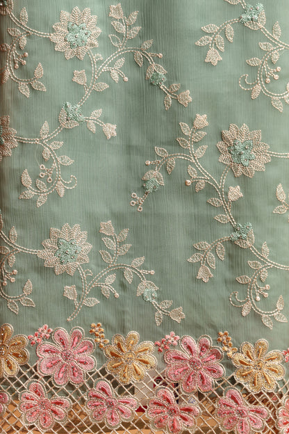 Green Organza Dress Material Suit