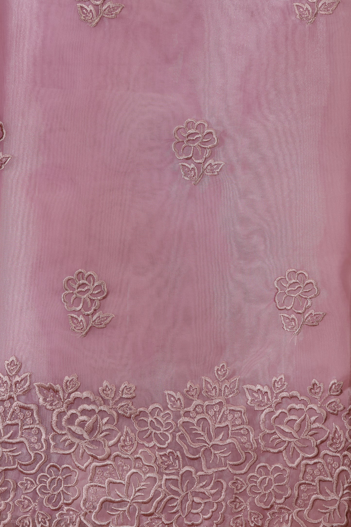 Blush Pink Organza Suit Set with Resham Embroidery