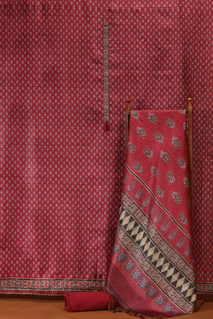 Pink Kathaan Silk Dress Material Suit