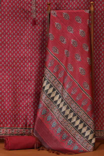 Pink Kathaan Silk Dress Material Suit