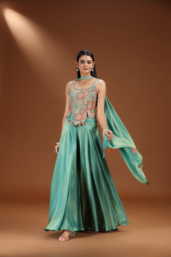 Green Tissue Salwar Suit