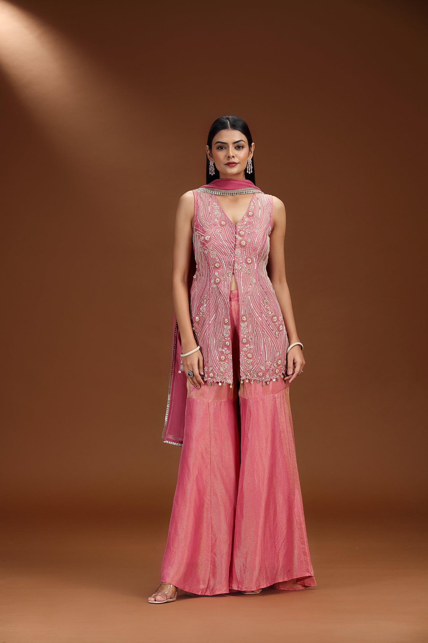 Pink Tissue Salwar Suit