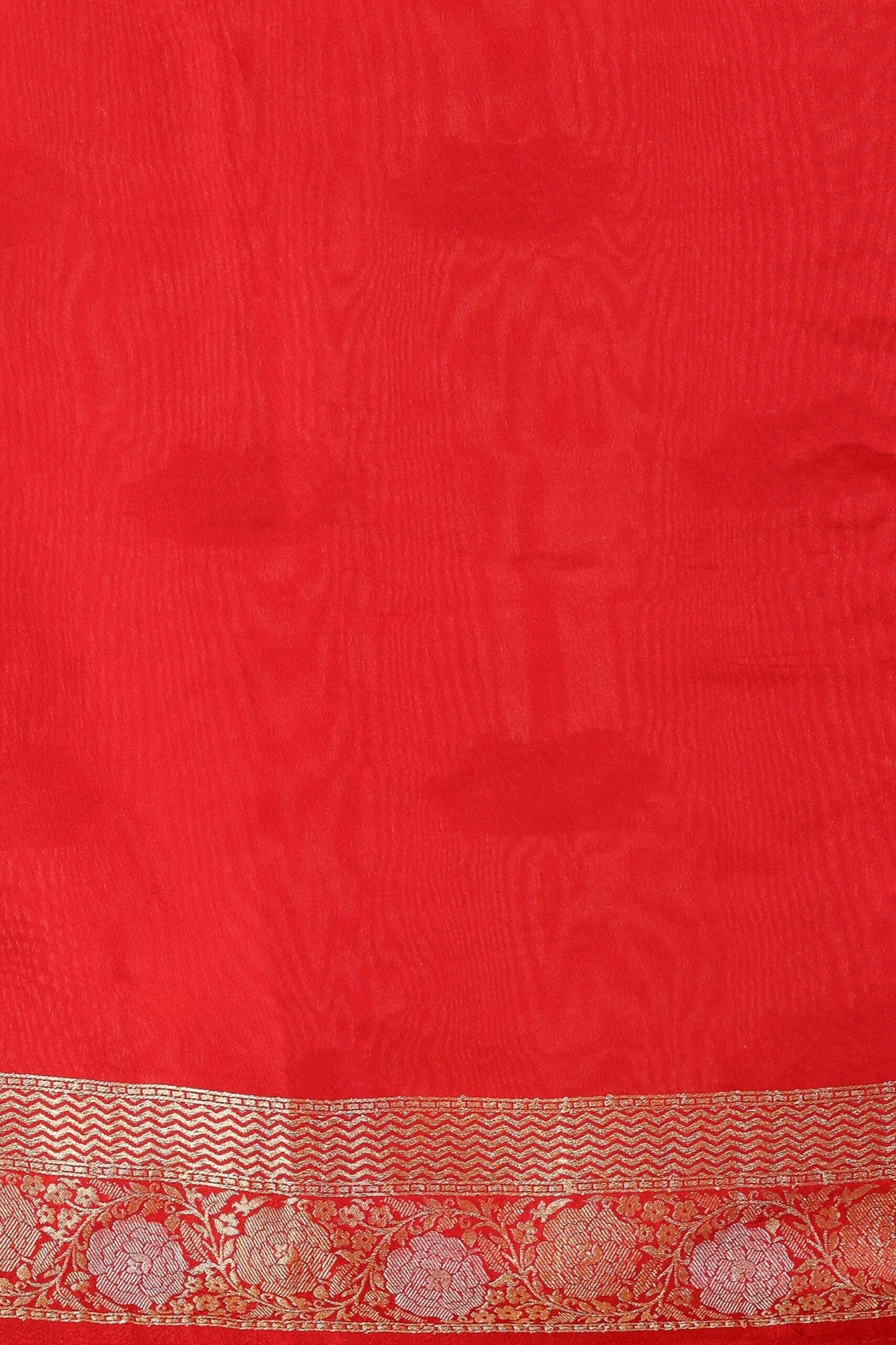 Classic Red Dola Silk Saree with Gold Zari Weaving