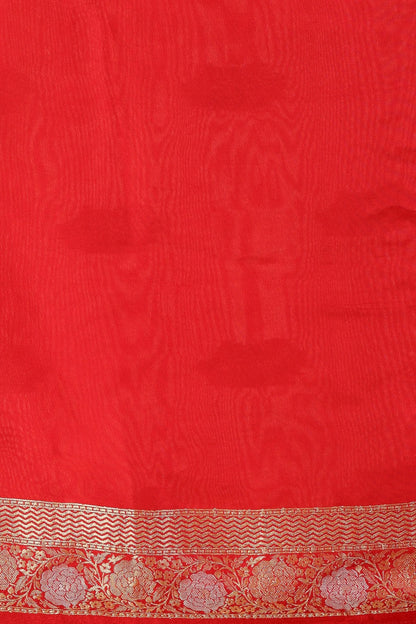 Classic Red Dola Silk Saree with Gold Zari Weaving