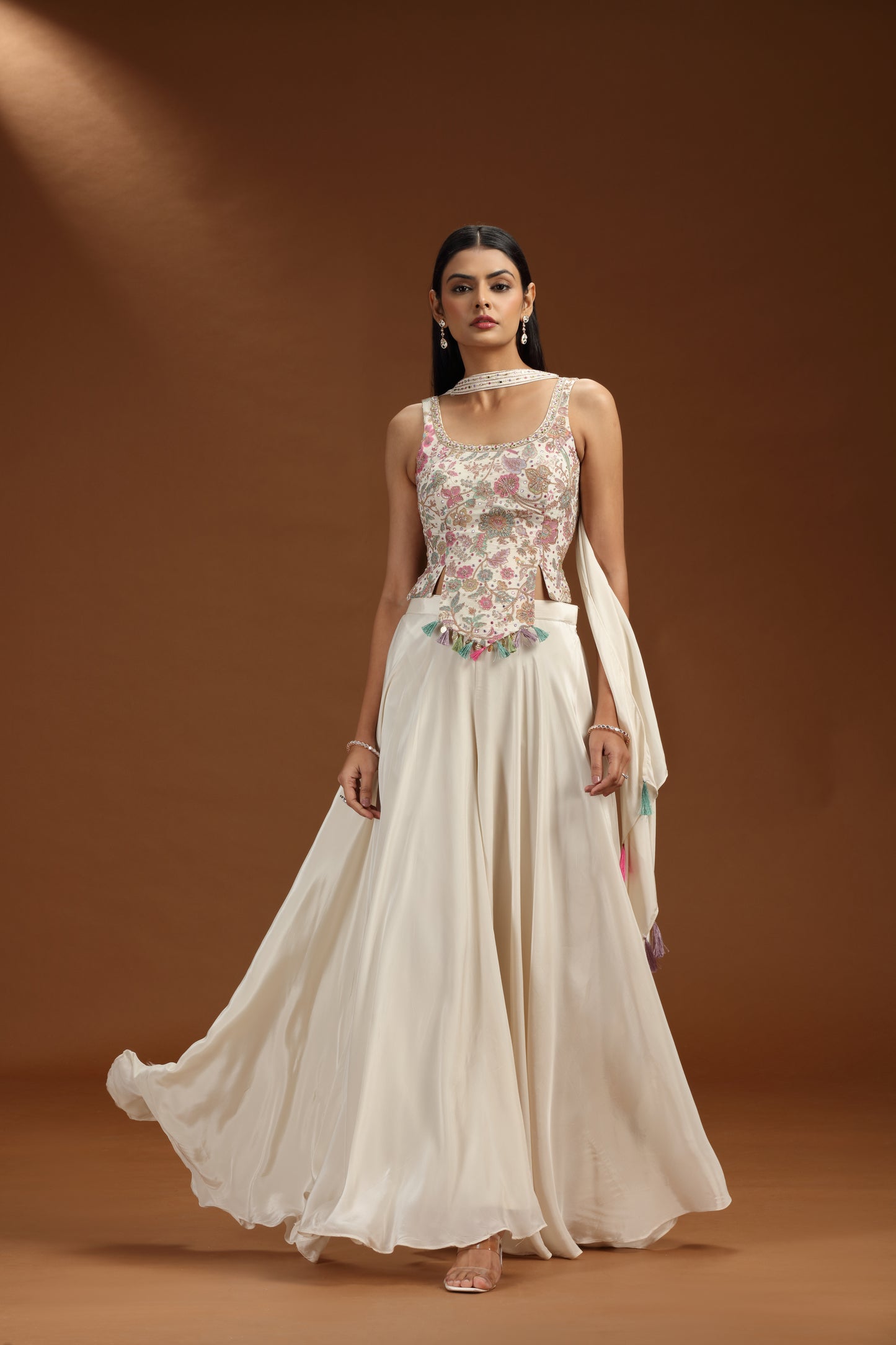 White Crepe Salwar Suit