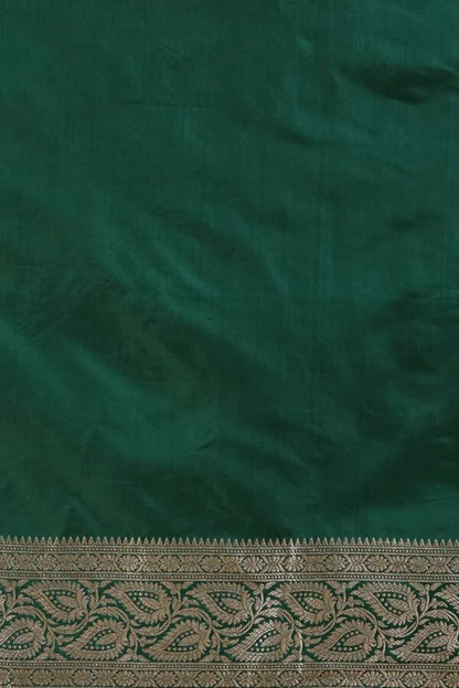 Jade Green Kathan Silk Saree with Gold Weaving